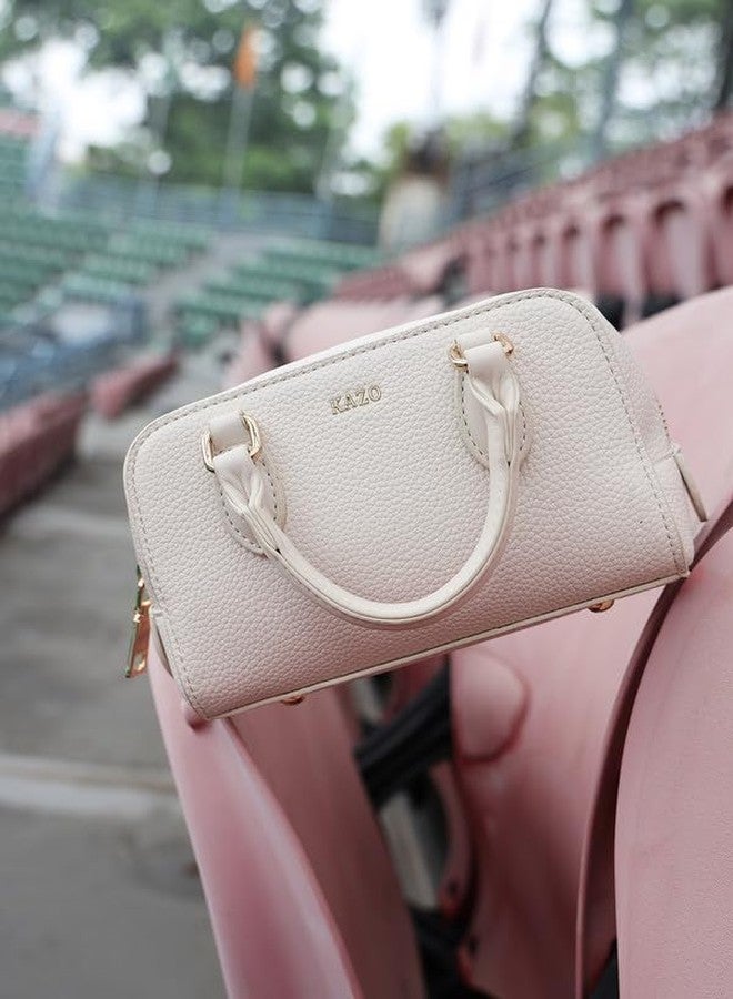 Kazo Bag Off White Structured Shoulder Handbag | Premium Faux Leather Purse - Image 2