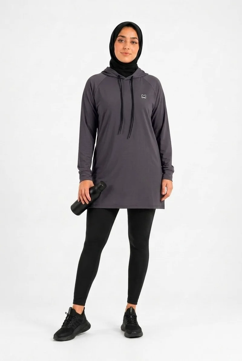 Moveletix Women's Training Top Hooded Grey Soft