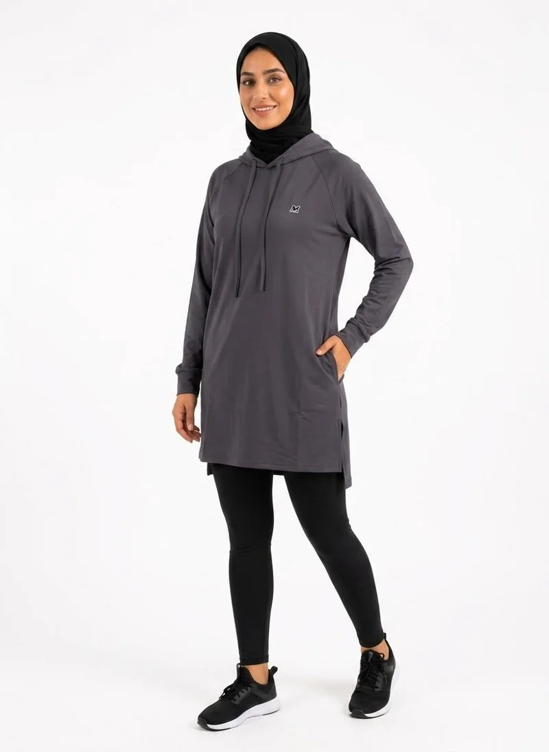 Moveletix Grey Women's Training Top Hooded Grey Soft for Women | Best Price UAE