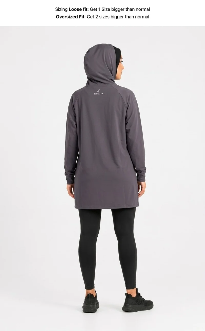 Moveletix Women's Training Top Hooded Grey Soft