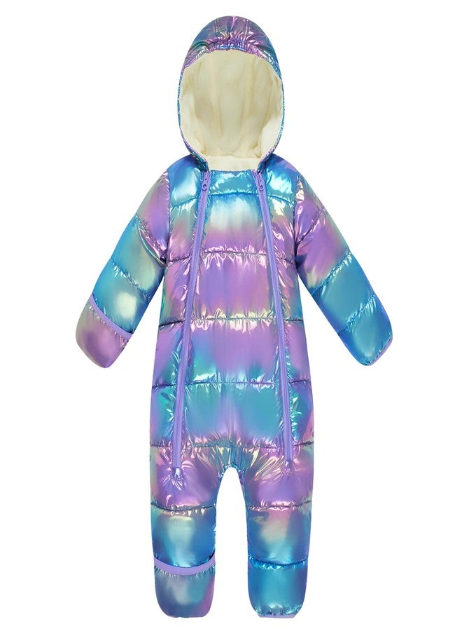 uideazone Baby Girls Snowsuits 12-18 Months Infant Hooded Snow Suit Long Sleeve Romper Puffer Jumpsuit Snow Wear Outwear Down Coats - Image 1