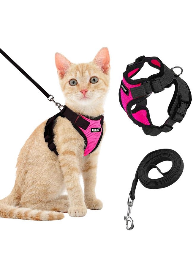 Buraq Cat Harness Wth Leash for Walking | Escape Proof | Air Mesh Fabric | Soft Vest Harness | Easy Control | Adjustable & Durable | for Medium & Large Cats (XS, Pink) - Image 1