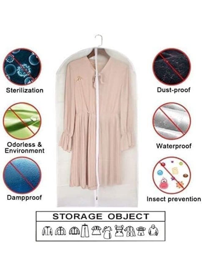 60 x 120cm Clear Garment Bag with Full Zipper Cover Dustproof Mothproof White Breathable Suit Bag for Closet Storage and Travel, Hanging Garment Cover for Formal Suits, Easy Access Clothes Organizer (10) - Image 3