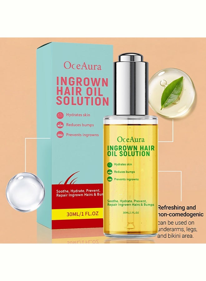 OceAura Ingrown Hair Oil Solution, Treatment for Razor Bumps & Ingrown Hairs, Hydrating Soothing Redness Relief, Prevents Ingrowns for Face Bikini Underarms 30ml - Image 5