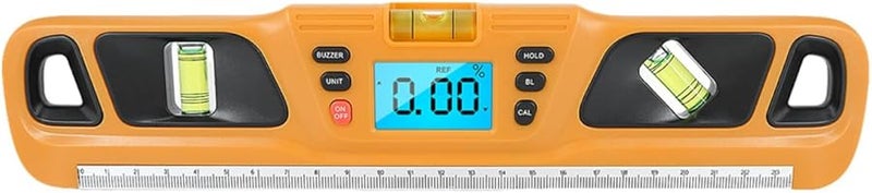 TidTaleo مسطرة مستوى الإضاءة الخلفية مع إشعار صوتي مقياس توازن عالي الدقة مضاد للسقوط باللون الأصفر - Image 1