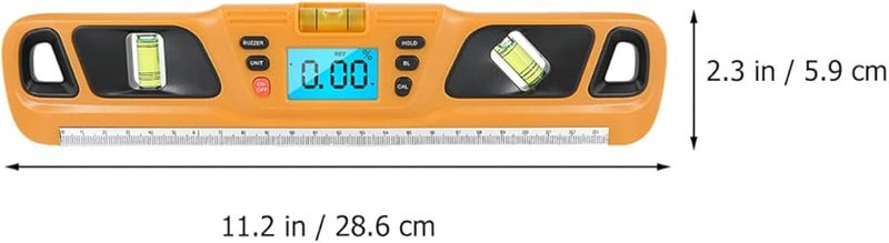 TidTaleo مسطرة مستوى الإضاءة الخلفية مع إشعار صوتي مقياس توازن عالي الدقة مضاد للسقوط باللون الأصفر - Image 3