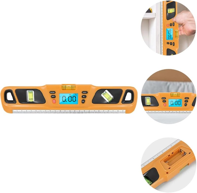 TidTaleo مسطرة مستوى الإضاءة الخلفية مع إشعار صوتي مقياس توازن عالي الدقة مضاد للسقوط باللون الأصفر - Image 4