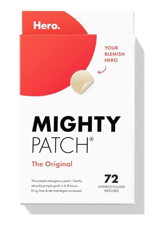 Mighty Patch HERO COSMETICS â„¢ Original from Hero Cosmetics - Hydrocolloid Acne Pimple Patch for Covering Zits and Blemishes, Spot Stickers for Face and Skin (72 Count) - Image 1