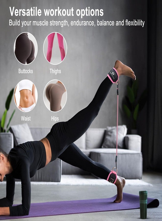 powerfeng Ankle Resistance Bands with Cuffs: Women Ankle Strap Band for Working Out - Ankle Resistance Bands for Glutes Hip & Leg Butt Training Workout Exercise Equipment - Image 2