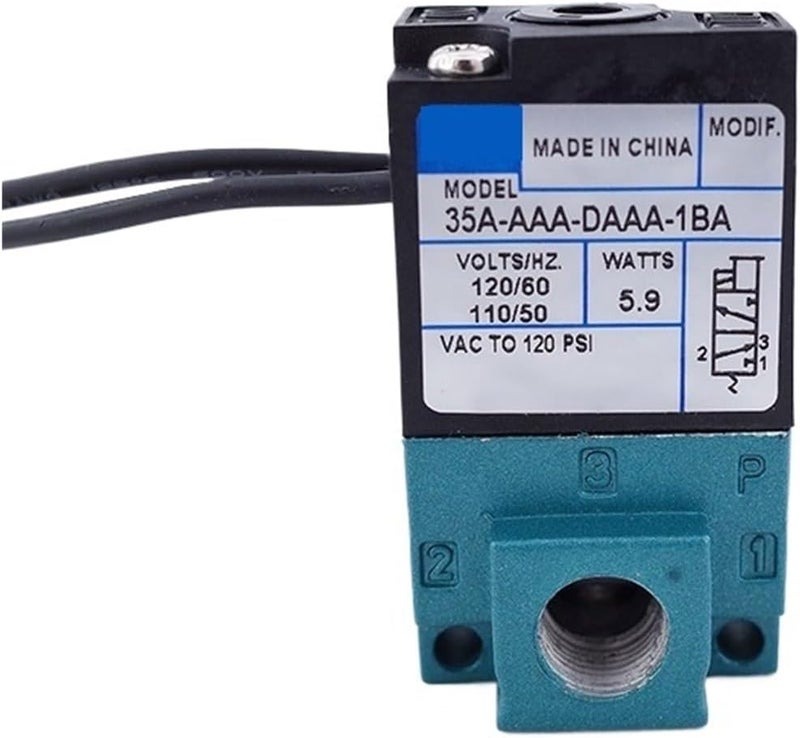 صمام كهرومغناطيسي ثلاثي الطرق 1/8 12V 24V 220V 110V 35A-AAA/ACA-DDBA/DDFA/DAAA/DDAA/DFFA-1BA لآلة التوزيع (35A-AAA-DABA-1BA) - Image 1