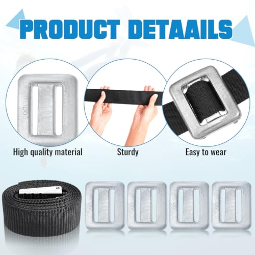 Tellegloww 4 Pcs 2.2 lb Dive Weights for Scuba with 1 Pcs Scuba Diving Weight Belt Set Scuba Weights Nylon Long Scuba Weight Belt with Metal Quick Release Buckle for Summer Free Diving Spearfishing - Image 3