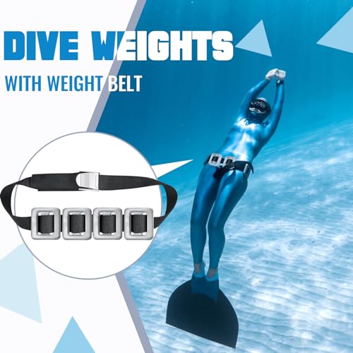 Tellegloww 4 Pcs 2.2 lb Dive Weights for Scuba with 1 Pcs Scuba Diving Weight Belt Set Scuba Weights Nylon Long Scuba Weight Belt with Metal Quick Release Buckle for Summer Free Diving Spearfishing - Image 4