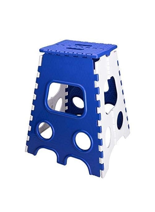 Portible Portible 20 Inch Folding Stool Portable Lightweight Folding Stool Fishing Stool Garden Step Stool Blue Kitchen Stool Great for Kitchen Bathroom Bedroom Kids or Adults Pack of 1  - Image 1