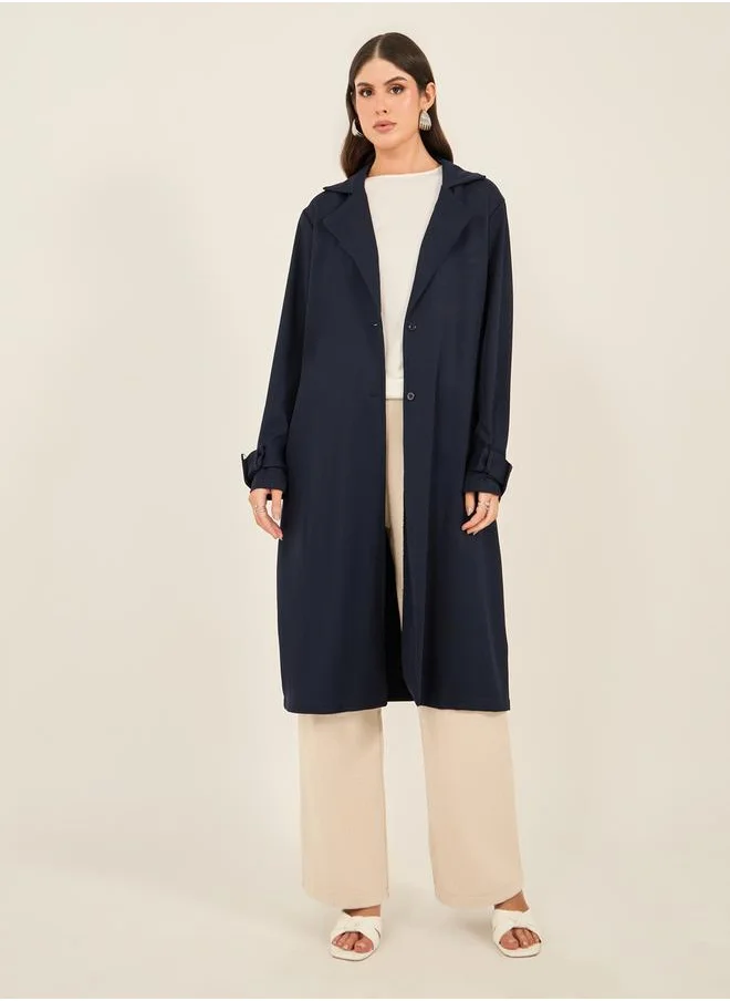 ستايلي REGULAR FIT KNEE LENGTH TRENCH KIMONO WITH BELT 110 CM