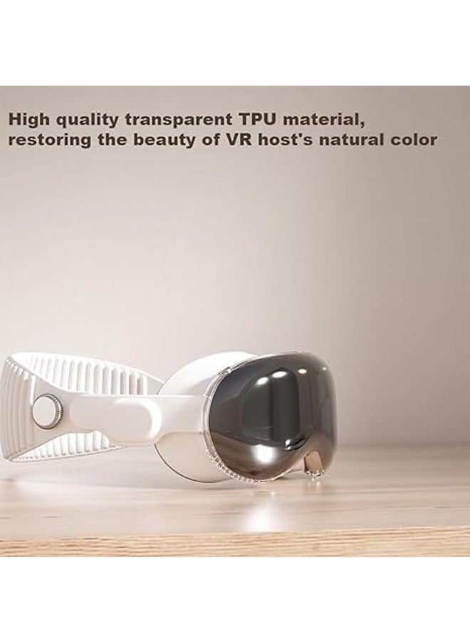 حافظة Apple Vision Pro من السيليكون/TPU، حافظة شاشة نحيفة، مقاومة للصدمات، مقاومة للخدش، مقاومة للغبار، شفافة، لملحقات سماعة الرأس Vision Pro VR 2024 (شفاف) - Image 3