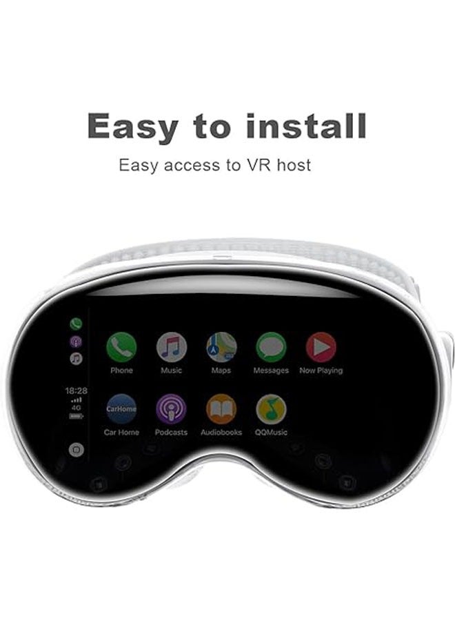 حافظة Apple Vision Pro من السيليكون/TPU، حافظة شاشة نحيفة، مقاومة للصدمات، مقاومة للخدش، مقاومة للغبار، شفافة، لملحقات سماعة الرأس Vision Pro VR 2024 (شفاف) - Image 5