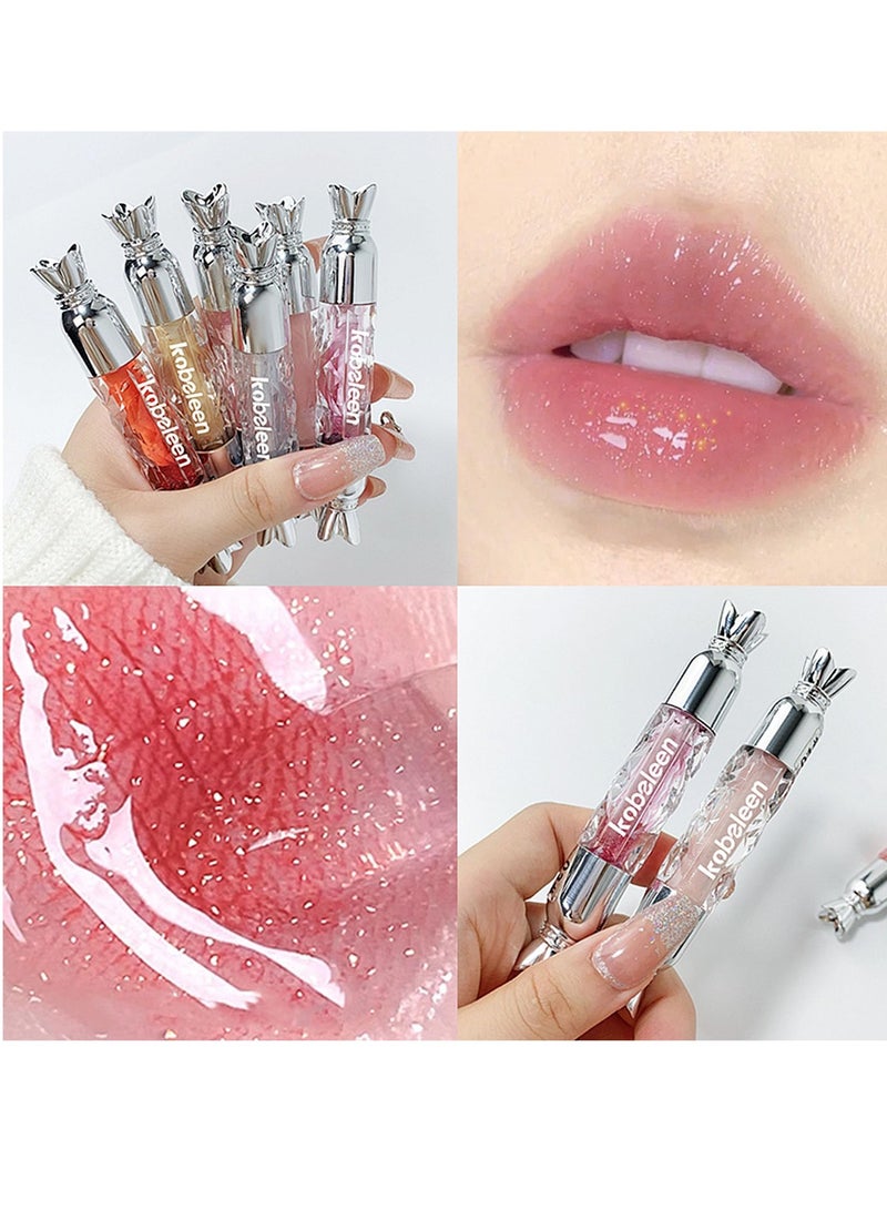 KASTWAVE Fruity Flavors Lip Glosses, 6 Colors Candy Hydrating Lip Gloss Set, Water Shimmery Women Lip Glosses, Glaze Glass Gloss Lip, Transparent Hyaluronic Acid Lip - Image 3