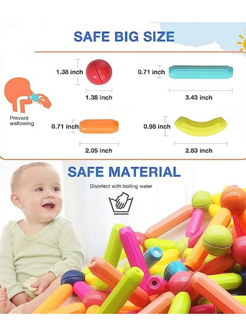 42 PCS Magnetic Building Blocks Toy, Stacking Magnetic Stick Rods and Ball Toys, Educational Construction Puzzle for Kids - Image 5