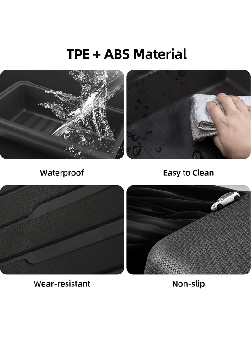 SYOSI For Tesla Model Y Under Seat Storage Box with Cover, ABS Texture Washable Storage Tray Bins Box Organizer, Waterproof Hidden Tray Underseat Storage Box for Tesla Model Y Accessories 2023 2022 2021 - Image 3