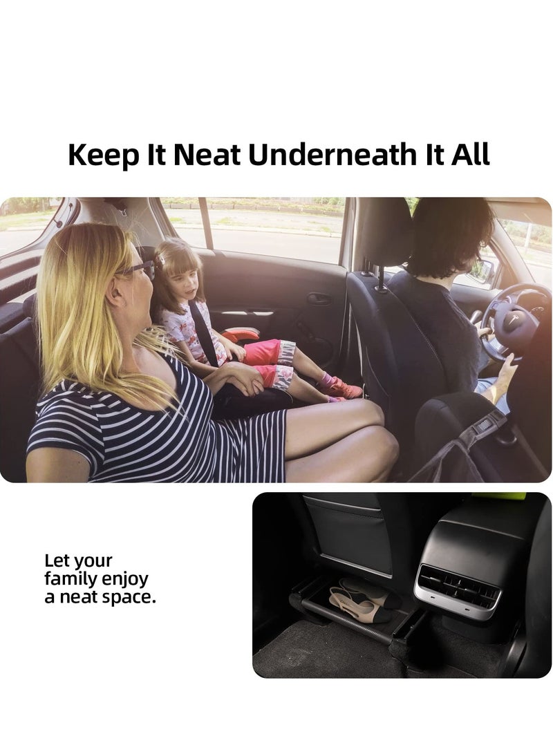 SYOSI For Tesla Model Y Under Seat Storage Box with Cover, ABS Texture Washable Storage Tray Bins Box Organizer, Waterproof Hidden Tray Underseat Storage Box for Tesla Model Y Accessories 2023 2022 2021 - Image 5