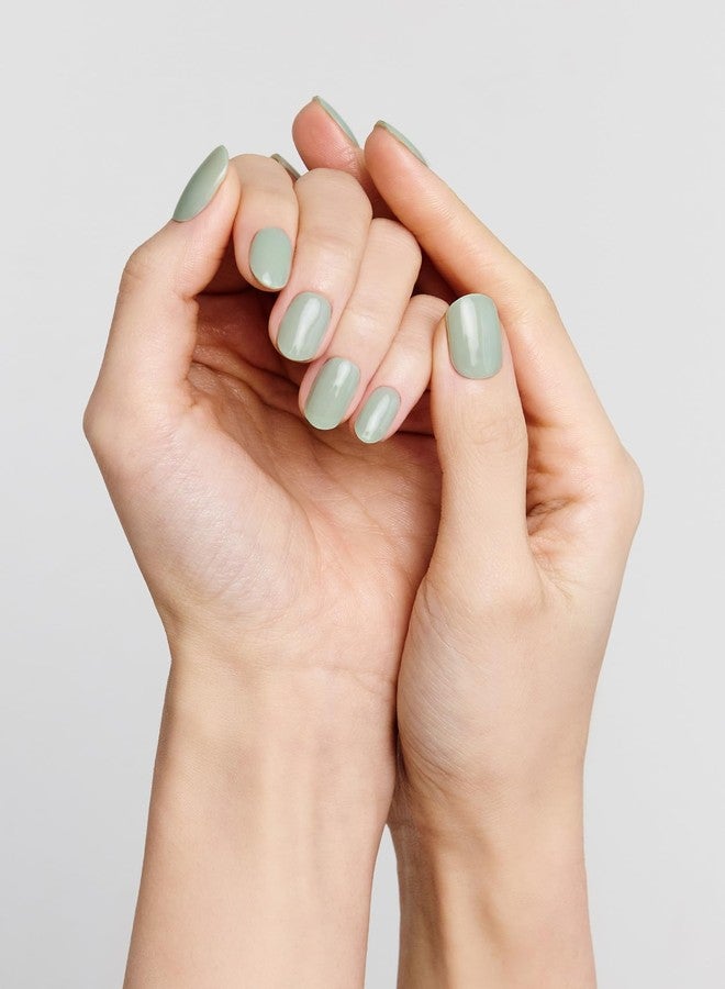 ohora Semi Cured Gel Nail Strips (N Dewy Mint) - Green, Solid, Works with Any UV/LED Lamps, Salon-Quality, Long Lasting, Easy to Apply & Remove - Includes 2 Prep Pads, Nail File & Wooden Stick - Image 2