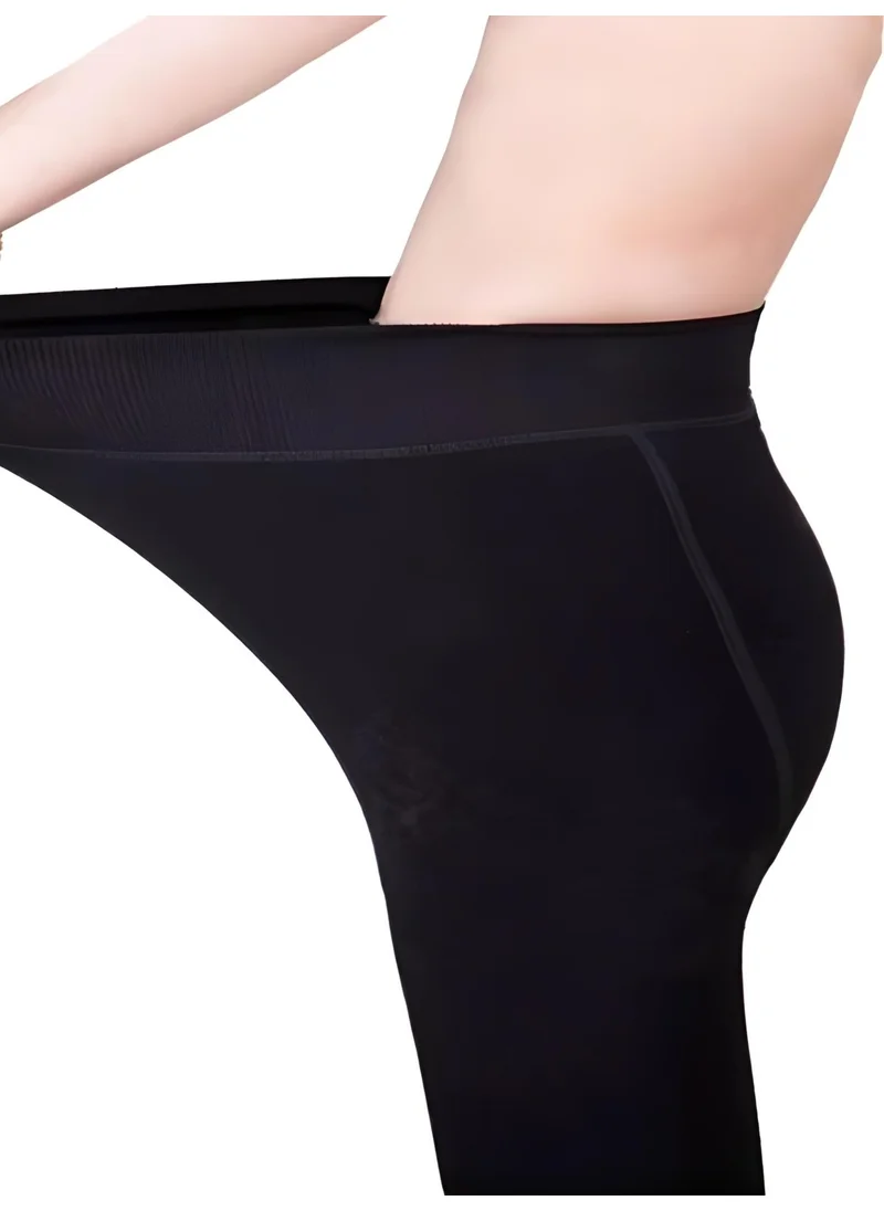 افا Winter Plush Quality Black Women's Tights