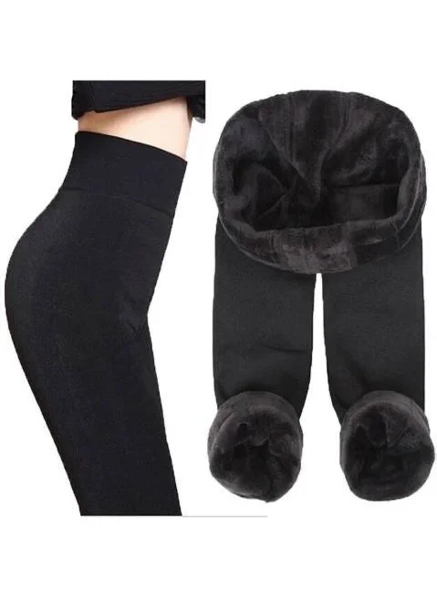 Afa Winter Plush Quality Black Women's Tights