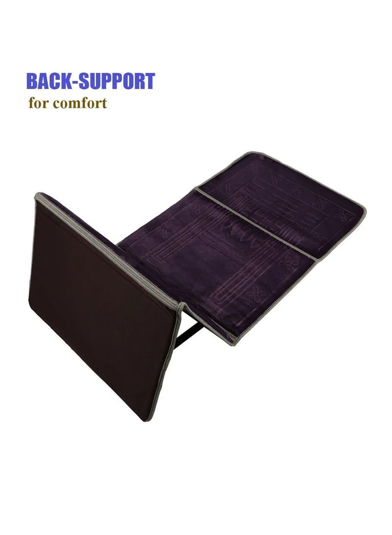 مناسك سجادة صلاة مع مسند ظهر قابل للطي عالي الجودة - Image 4