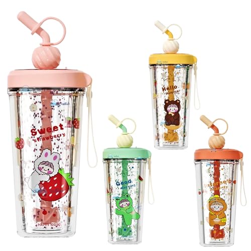 FunBlast Tumbler with Straw, Sipper, Tumbler Mug, Coffee Mug with Lid, and Sipper Bottle with Straw Pack of 1 Pcs – 400 ML - Random Color - Image 1