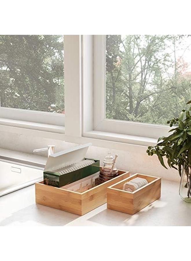 لافيش هوم منظم الأدراج مكون من 5 حجرات من الخشب الطبيعي من الخيزران لتوفير المساحة لتخزين المطبخ وغرفة النوم والمكتب والحمام - Image 4