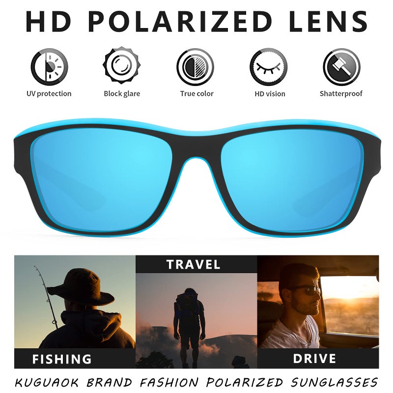 KUGUAOK Polarized Sports Sunglasses for Men Driving Cycling Fishing Sun Glasses 100% UV Protection Goggles - Image 2