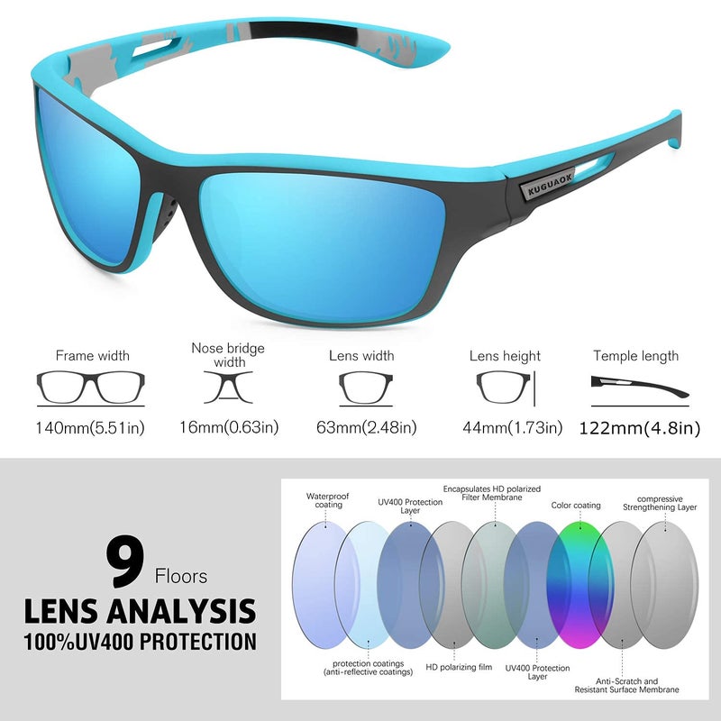 KUGUAOK Polarized Sports Sunglasses for Men Driving Cycling Fishing Sun Glasses 100% UV Protection Goggles - Image 4