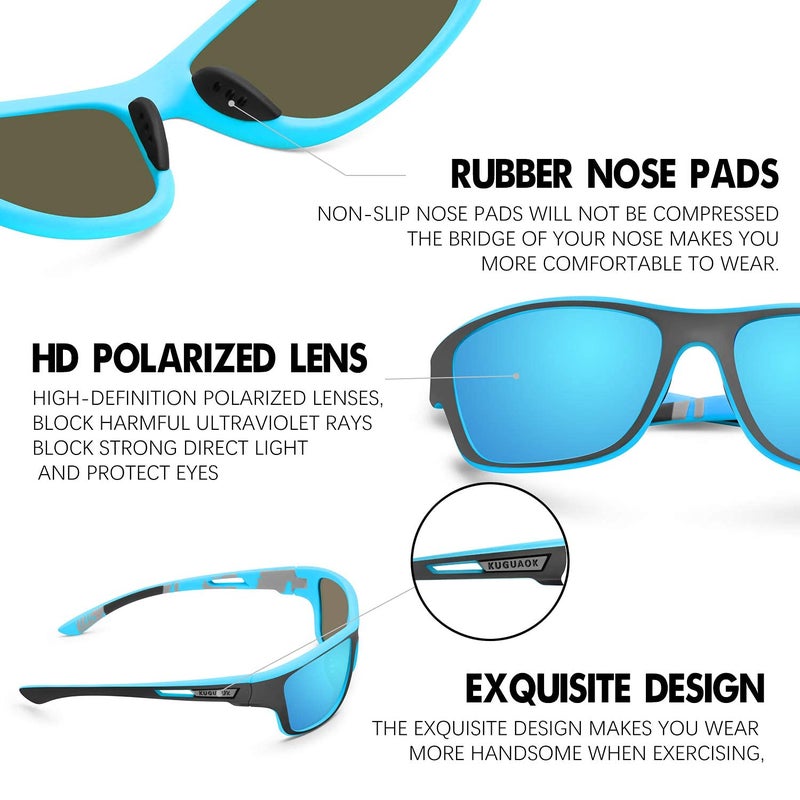 KUGUAOK Polarized Sports Sunglasses for Men Driving Cycling Fishing Sun Glasses 100% UV Protection Goggles - Image 5