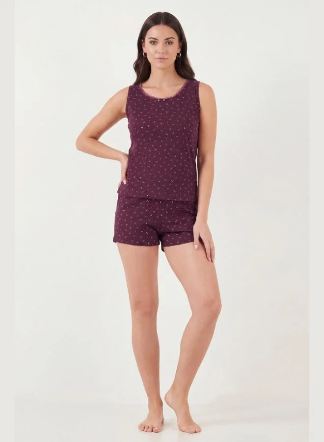 Lela Lela Cotton Soft Textured Patterned Shorts Pajama Set Women's PAJAMA SET 65770754