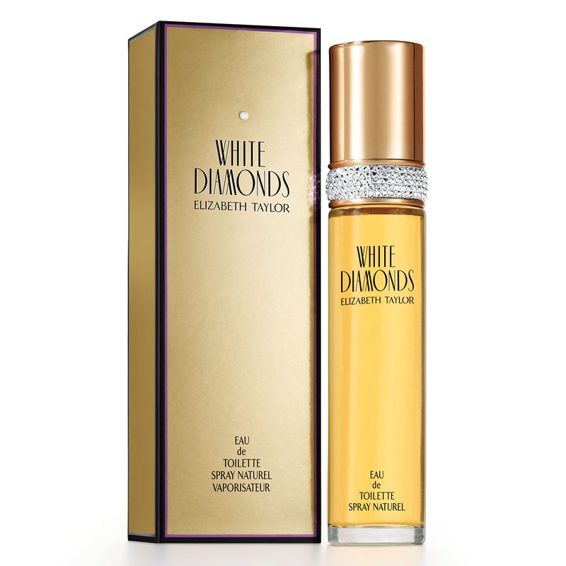Elizabeth Taylor عطر إليزابيث تايلور وايت دايموندز للنساء عطر طويل الأمد برائحة زهرية لها بخاخ أو دو تواليت 17 أونصة سائلة