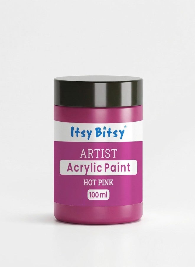 itsy-bitsy Itsy Bitsy Artists Acrylic Colour Hot Pink 100ml Bottle Bright Pigment Smooth Finish Fast Drying Paint for Canvas Wood Paper Fabric DIY Art Craft Projects