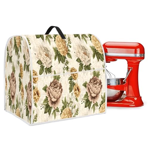 BVBOX Dust Cover Compatible with Stand MixerProtective Stand Mixer Cover with Pockets for Extra Accessories Rose For 68 qt Mixer - Image 3