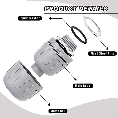 Wocloer (60 Pack) 1/2 inch Liquid Tight Connector PVC Flexible Conduit Connector,Straight 180 Degree UL Listed Liquid Tight Connector, Non-Metallic Electrical Conduit Fittings - Image 3