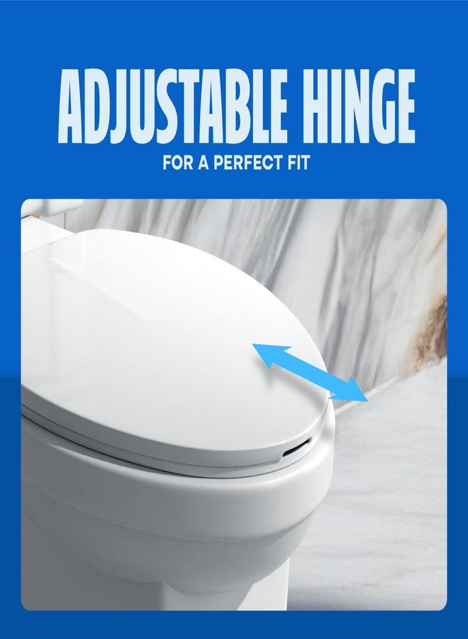 Highcraft W1TSPE Elongated Plastic Toilet Seat with Adjustable Hinge, White - Image 4