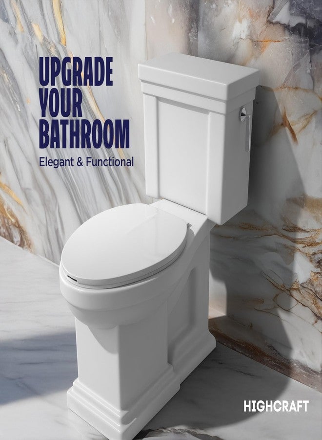 Highcraft W1TSPE Elongated Plastic Toilet Seat with Adjustable Hinge, White - Image 3