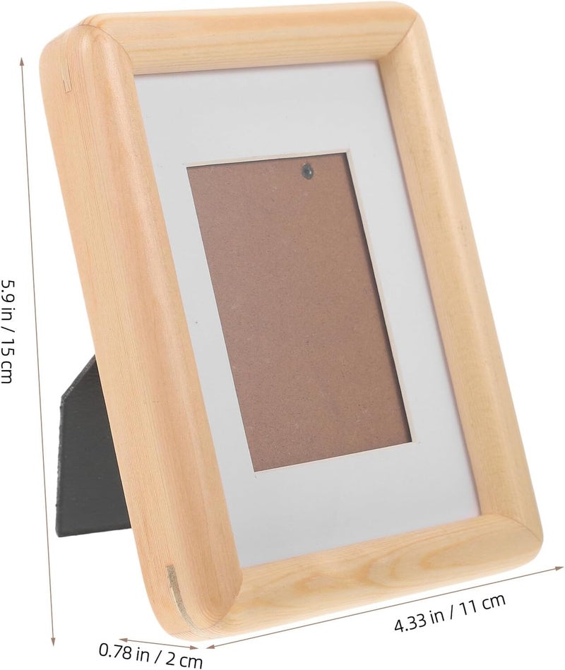 Homoyoyo Wooden Photo Frame 5 Inch Tabletop Picture Holder Vintage Wood Frame for 8.9x12.7cm Photos Desktop Decor Bedroom Wall Display - Image 2