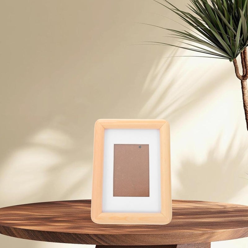Homoyoyo Wooden Photo Frame 5 Inch Tabletop Picture Holder Vintage Wood Frame for 8.9x12.7cm Photos Desktop Decor Bedroom Wall Display - Image 5