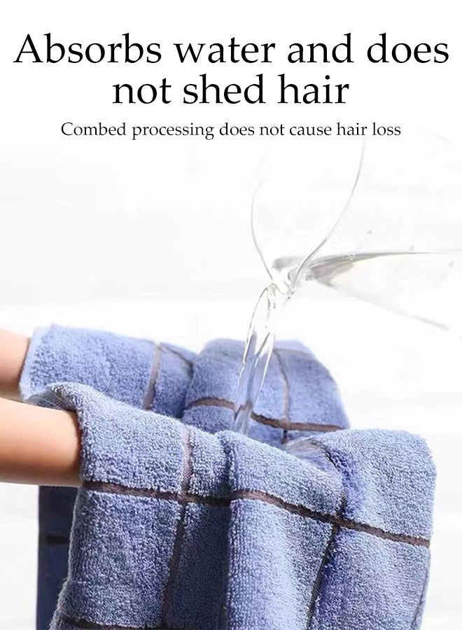 DUNISO مناشف قطنية نقية 100%، مناشف حمام للاستخدام اليومي، مناشف ماصة سريعة الجفاف، مناشف فاخرة ومريحة وناعمة للغاية، مناشف حمام أنيقة (70 سم × 140 سم، أزرق) - Image 5