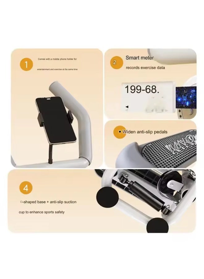 MOCOM Exercise Mini Stepper with Handlebar – Compact Cardio Step Machine for Home Fitness | Adjustable Hydraulic Resistance, LCD Monitor, Non-Slip Pedals & Quiet Operation | Stair Climber Workout Equipment for Weight Loss & Muscle Toning - Image 4