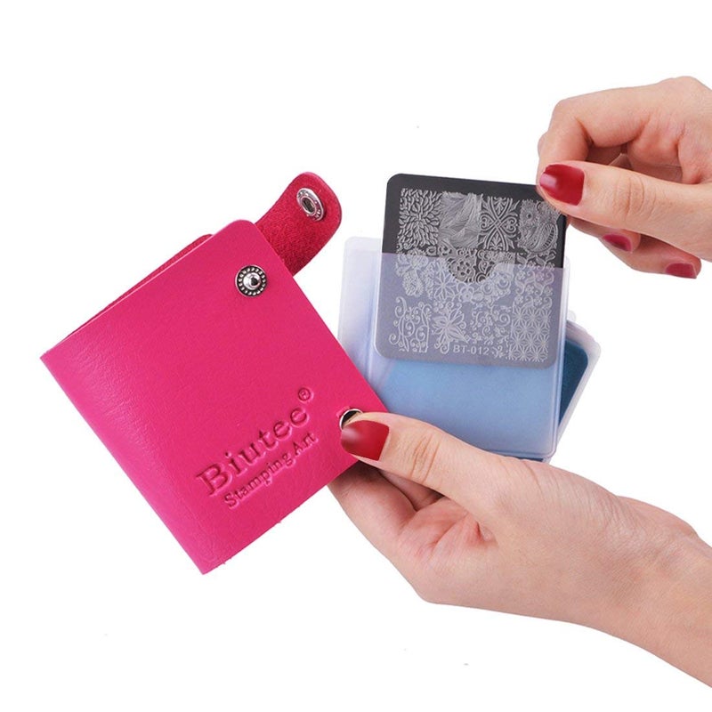 Biutee Nail Stamping Plates Set 12pcs Nail Plates 1stamper 1scraper 1storage bag Nail plate Template Image Plate Stencil Nails Tool (C) - Image 5