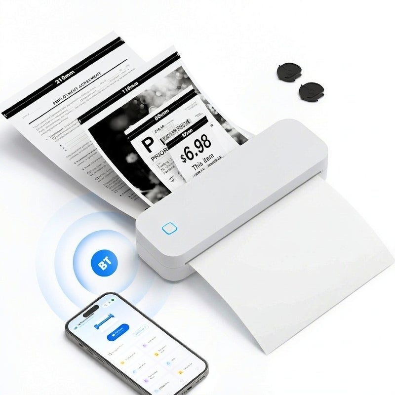 Miniprt D80 Portable A4 Thermal Printer – Bluetooth Inkless Mobile Printer for Smartphone & Laptop, 216mm Print Width, 635g Lightweight - Image 1
