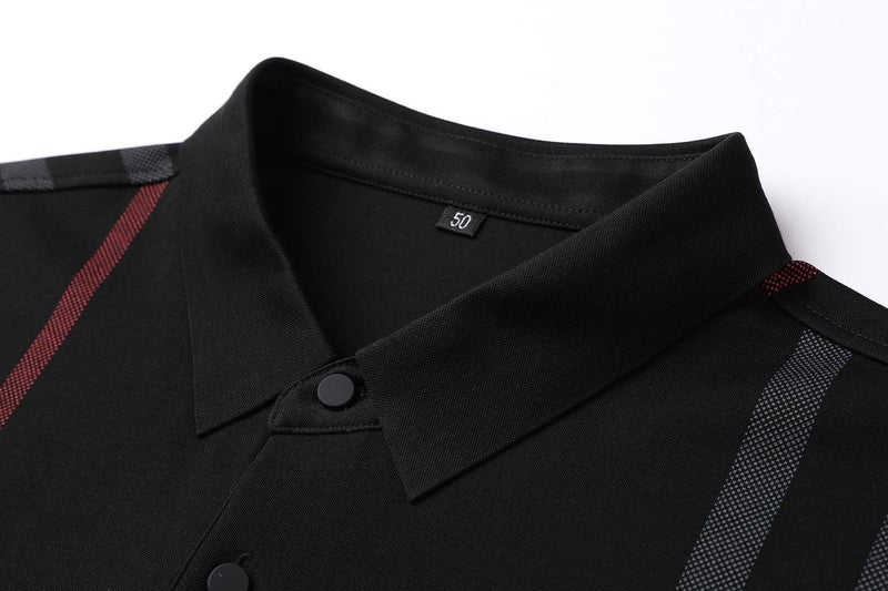 Womleys Mens Casual Striped Slim Fit Long Sleeve Collared T Shirt Polo Shirts (Green, Medium) - Image 4