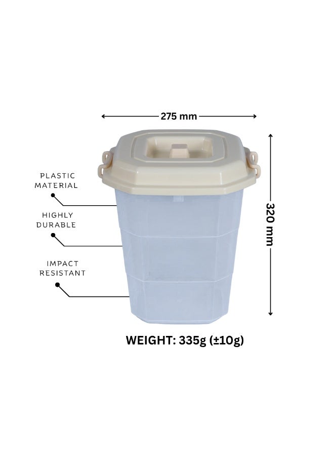 إس إن إتش أسطوانة تخزين بلاستيكية من أوساكا | حاوية متعددة الاستخدامات بغطاء محكم الإغلاق ومقابض جانبية | سلة نفايات شفافة محكمة الإغلاق، مناسبة للمطبخ والمنزل والمكتب | صندوق تخزين واسع السعة بغطاء - Image 1
