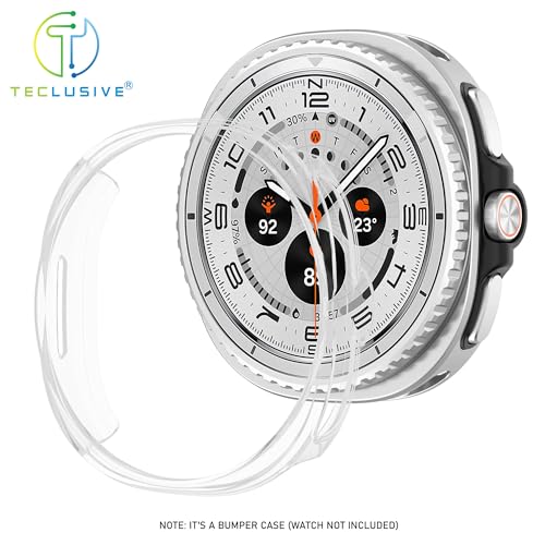 T Teclusive Protective Slim Bumper Case Compatible for Galaxy Watch 8 Classic | Curved Hard Shell Bumper Side Edge Protection Cover for Watch 8 Classic 4.6 (Transparent) - Image 2