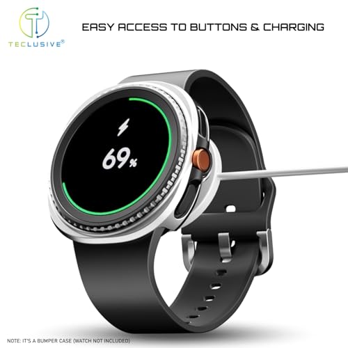 T Teclusive Protective Slim Bumper Case Compatible for Galaxy Watch 8 Classic | Curved Hard Shell Bumper Side Edge Protection Cover for Watch 8 Classic 4.6 (Transparent) - Image 5